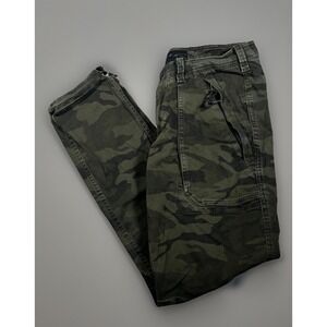 VTG Abercrombie & Fitch Camo Cargo Pants Men 30x29 Cinch Hems Zipped Pockets